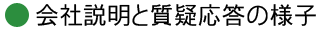 会社説明と質疑応答の様子をご紹介します